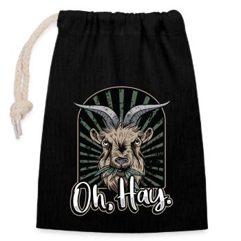 Livestock Breeder Oh Hay Local Farmers Farm Animal - Closable cotton gift bag (14x20cm) - black - Front