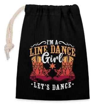 Line Dancing I'm A Line Dance Girl Cowboy Boots - Closable cotton gift bag (14x20cm) - black - Front