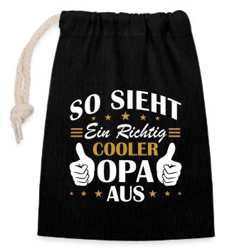 So sieht ein richtig cooler opa aus - Verschließbarer Geschenkbeutel aus Baumwolle (14x20cm) - Schwarz - Vorne
