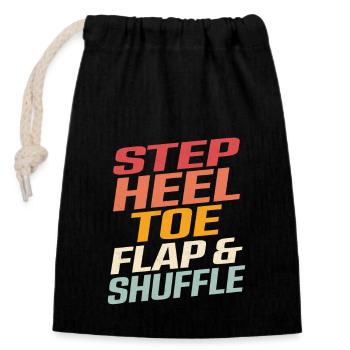 Step, Heel, Toe, Flap & Shuffle Tap Dancer Tap Dan - Verschließbarer Geschenkbeutel aus Baumwolle (14x20cm) - Schwarz - Vorne