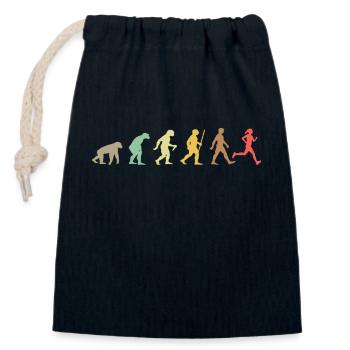 Run Retro Running Evolution Funny Runner Marathon - Sac cadeau en coton avec cordon (14 x 20 cm) - bleu marine - Devant