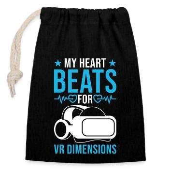 VR Gaming Réalité virtuelle VR Gamer - Sac cadeau en coton avec cordon (14 x 20 cm) - noir - Devant
