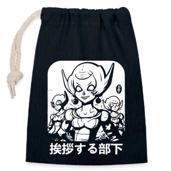 Pour Weebs : Salutations aux amateurs de manga et d’anime - Sac cadeau en coton avec cordon (14 x 20 cm) - bleu marine - Devant