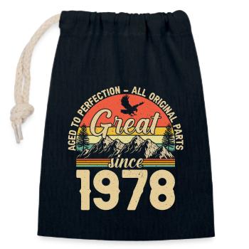 1978 - Un millésime - Sac cadeau en coton avec cordon (14 x 20 cm) - bleu marine - Devant