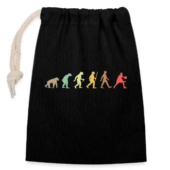 Golf Retro Golfer Evolution Lustiges Golfen - Verschließbarer Geschenkbeutel aus Baumwolle (14x20cm) - Schwarz - Vorne