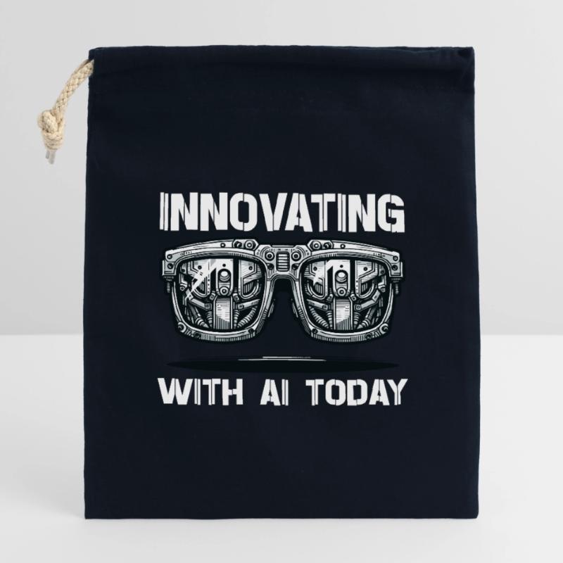 Artificial intelligence, machine learning, data Closable cotton gift bag (14x20cm)