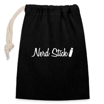 Nerd Stick USB Stick Retrospeichermodul - Verschließbarer Geschenkbeutel aus Baumwolle (14x20cm) - Schwarz - Vorne