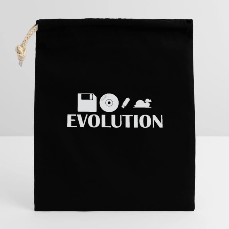 Evolution Diskette CD USB Stick Cloud Verschließbarer Geschenkbeutel aus Baumwolle (14x20cm)
