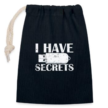 I have Secrets USB Stick Retrospeichermodul - Verschließbarer Geschenkbeutel aus Baumwolle (14x20cm) - Navy - Vorne
