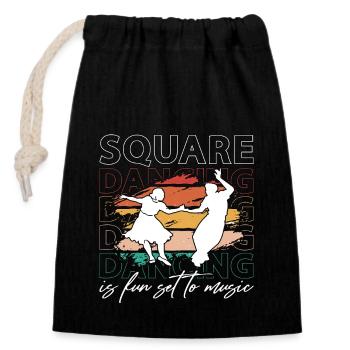 Square Dancing Is Fun Set To Music Country Dance - Verschließbarer Geschenkbeutel aus Baumwolle (14x20cm) - Schwarz - Vorne