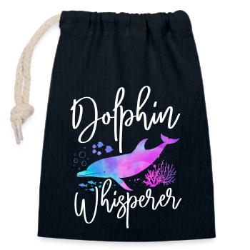 Dolphin Dolphin Whisperer - Verschließbarer Geschenkbeutel aus Baumwolle (14x20cm) - Navy - Vorne