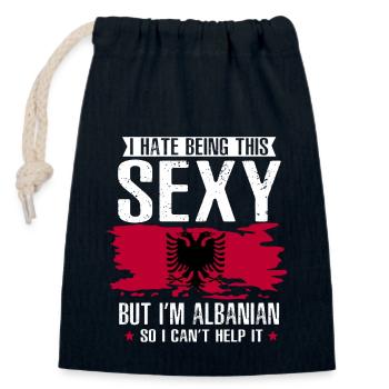 Albanian Flag Albanian Eagle Shqiponja - Closable cotton gift bag (14x20cm) - navy - Front