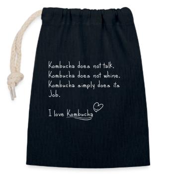 Ich liebe Kombucha - Verschließbarer Geschenkbeutel aus Baumwolle (14x20cm) - Navy - Vorne