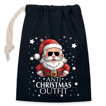 Ugly Christmas - Verschließbarer Geschenkbeutel aus Baumwolle (14x20cm) - Navy - Vorne