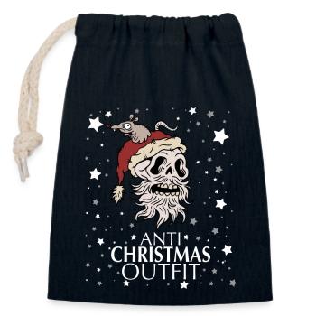 Ugly Christmas - Verschließbarer Geschenkbeutel aus Baumwolle (14x20cm) - Navy - Vorne