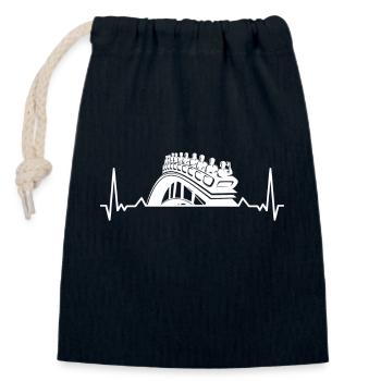 Amusement Park, Fair, Fairground, Funfair - Closable cotton gift bag (14x20cm) - navy - Front