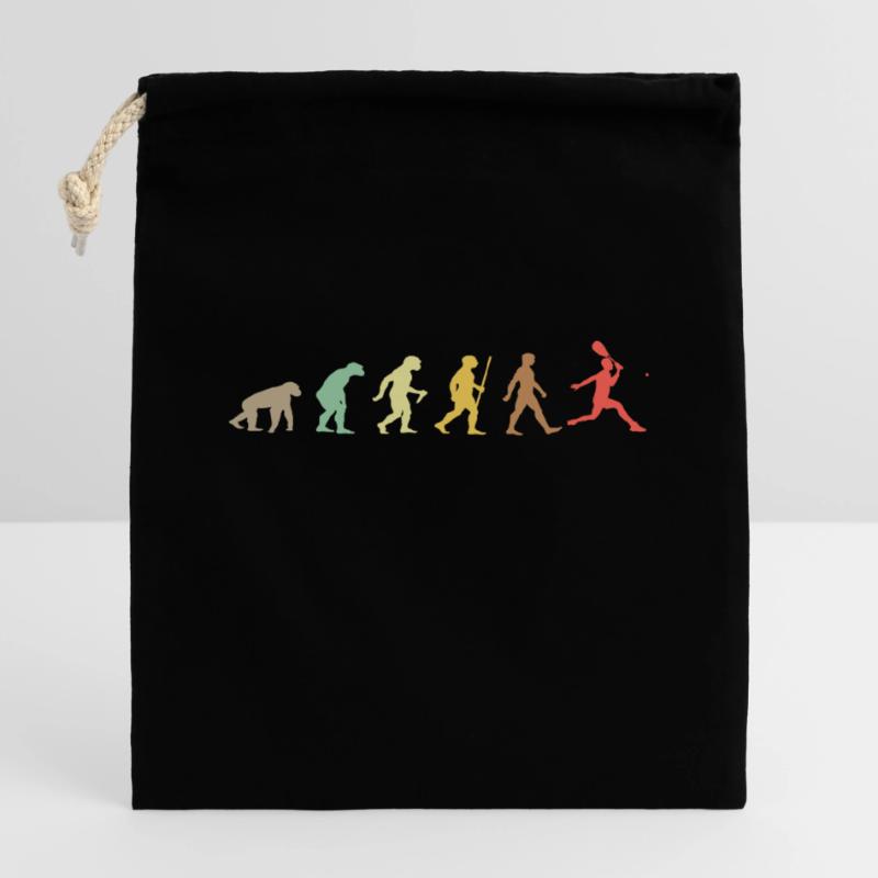 Vintage Squash Retro Squash Racket Evolution Closable cotton gift bag (14x20cm)