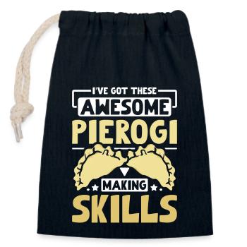 J’ai ces compétences impressionnantes en matière de fabrication de pierogi - Sac cadeau en coton avec cordon (14 x 20 cm) - bleu marine - Devant