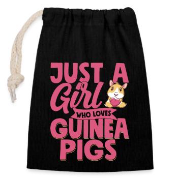 Juste une fille qui aime les cochons d’Inde Cavy amant Roden - Sac cadeau en coton avec cordon (14 x 20 cm) - noir - Devant