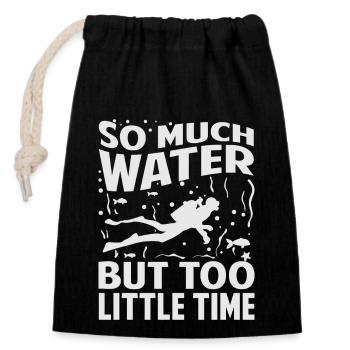 Tant d’eau mais trop peu de temps - Sac cadeau en coton avec cordon (14 x 20 cm) - noir - Devant