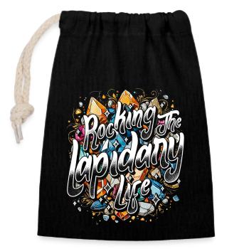 Secouer la vie lapidaire Lapidistes Lapidaristes - Sac cadeau en coton avec cordon (14 x 20 cm) - noir - Devant