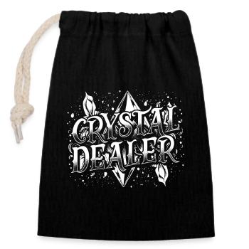 Cristaux d’énergie pour les amateurs de cristal Pierres précieuses - Sac cadeau en coton avec cordon (14 x 20 cm) - noir - Devant