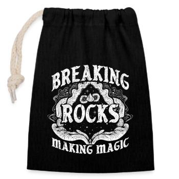 Geode Cracker Géologue des roches minérales - Sac cadeau en coton avec cordon (14 x 20 cm) - noir - Devant