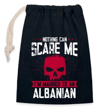 Albanian Flag Albanian Eagle Shqiponja - Closable cotton gift bag (14x20cm) - navy - Front