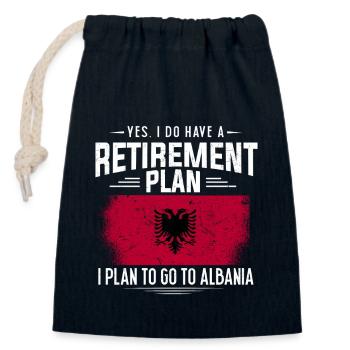 Albanian Flag Albanian Eagle Shqiponja - Closable cotton gift bag (14x20cm) - navy - Front