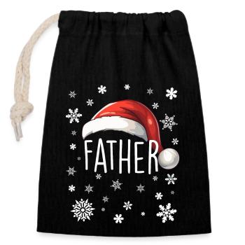 Tenue de Noël Joyeux Noël Joyeux Noël - Sac cadeau en coton avec cordon (14 x 20 cm) - noir - Devant