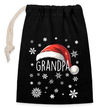 Tenue de Noël Joyeux Noël Joyeux Noël - Sac cadeau en coton avec cordon (14 x 20 cm) - noir - Devant