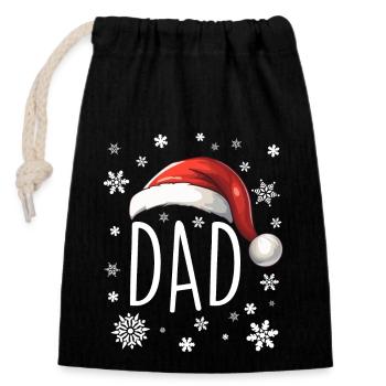 Tenue de Noël Joyeux Noël Joyeux Noël - Sac cadeau en coton avec cordon (14 x 20 cm) - noir - Devant