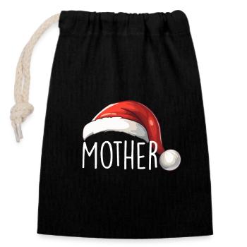 Tenue de Noël Joyeux Noël Joyeux Noël - Sac cadeau en coton avec cordon (14 x 20 cm) - noir - Devant