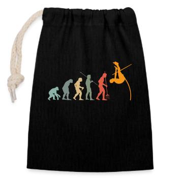 Pole Vaulter Track and Field Athletes Evolution - Closable cotton gift bag (14x20cm) - black - Front