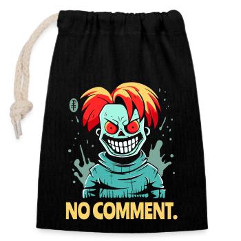 Kein Kommentar, sagt der böse Clown - Verschließbarer Geschenkbeutel aus Baumwolle (14x20cm) - Schwarz - Vorne