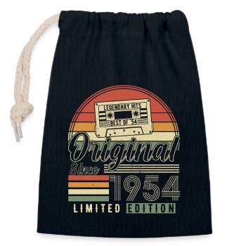 1954 Birthday Splendour - Closable cotton gift bag (14x20cm) - navy - Front