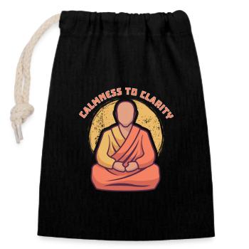 Yoga Pleine conscience Pratique Méditation Manifestation - Sac cadeau en coton avec cordon (14 x 20 cm) - noir - Devant