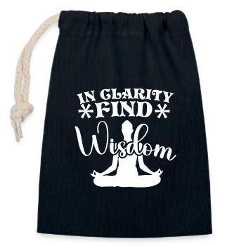 Yoga, Pleine conscience, Pratique, Méditation, Manifestation - Sac cadeau en coton avec cordon (14 x 20 cm) - bleu marine - Devant