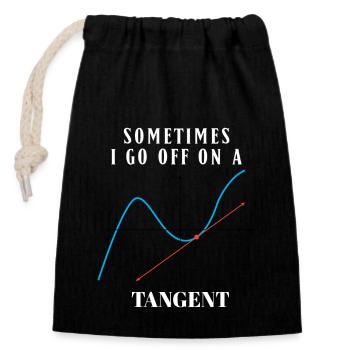 Sometimes I Go Off On A Tangent Math Humor - Closable cotton gift bag (14x20cm) - black - Front