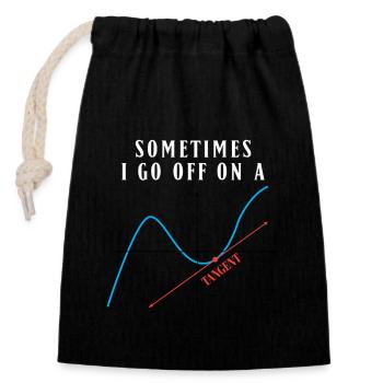 Math Pun Sometimes I Go Off On A Tangent - Closable cotton gift bag (14x20cm) - black - Front