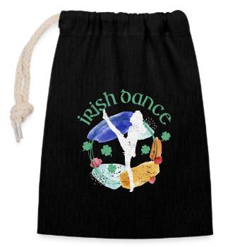Irish Dance Lustig St. Patricks Day Tanzen Irland - Verschließbarer Geschenkbeutel aus Baumwolle (14x20cm) - Schwarz - Vorne