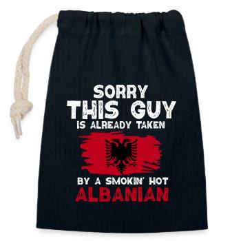 Albanian Flag Albanian Eagle Shqiponja - Closable cotton gift bag (14x20cm) - navy - Front