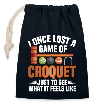 Croquet Mallet Croquet Club Croquet Player Croquet - Closable cotton gift bag (14x20cm) - navy - Front