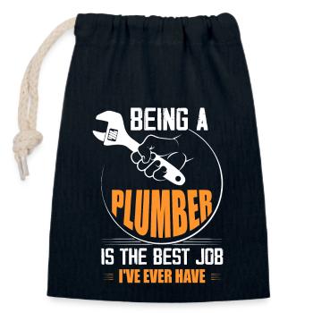 Being A Plumber Is The Best Job I've Ever Have Pip - Closable cotton gift bag (14x20cm) - navy - Front