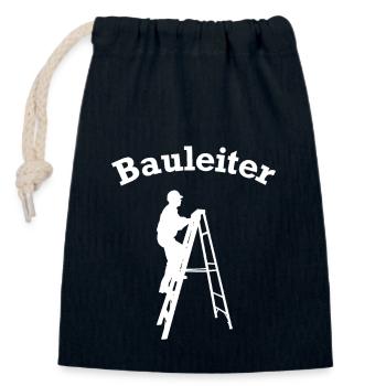 Bauleiter Leiter Wortspiel Bauen Hausbau Baustelle - Verschließbarer Geschenkbeutel aus Baumwolle (14x20cm) - Navy - Vorne