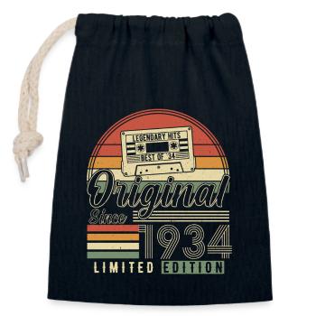 1934 - Eternal Legend - Closable cotton gift bag (14x20cm) - navy - Front