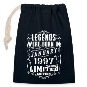 Geburtstag Januar 1997 Jahr Limited Edition - Verschließbarer Geschenkbeutel aus Baumwolle (14x20cm) - Navy - Vorne