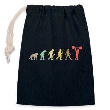 Gewichtheben Retro Bodybuilding Evolution Passformen - Verschließbarer Geschenkbeutel aus Baumwolle (14x20cm) - Navy - Vorne
