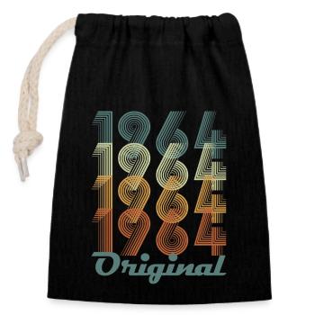 Original 1964 Vintage Cadeau Anniversaire - Sac cadeau en coton avec cordon (14 x 20 cm) - noir - Devant