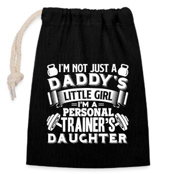 Personal Trainer Personal Trainer's Daughter - Closable cotton gift bag (14x20cm) - black - Front
